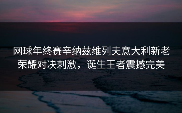 网球年终赛辛纳兹维列夫意大利新老荣耀对决刺激，诞生王者震撼完美